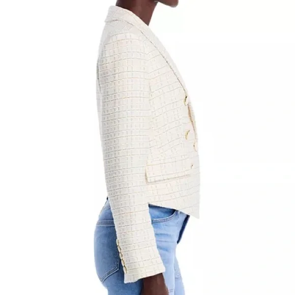 Veronica Beard White Plaid Blazer in Size 0 - Picture 10 of 11